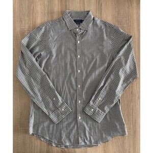 POLO RALPH LAUREN Men's Slim Fit Stretch Oxford L/S Shirt Grey White Size-XL